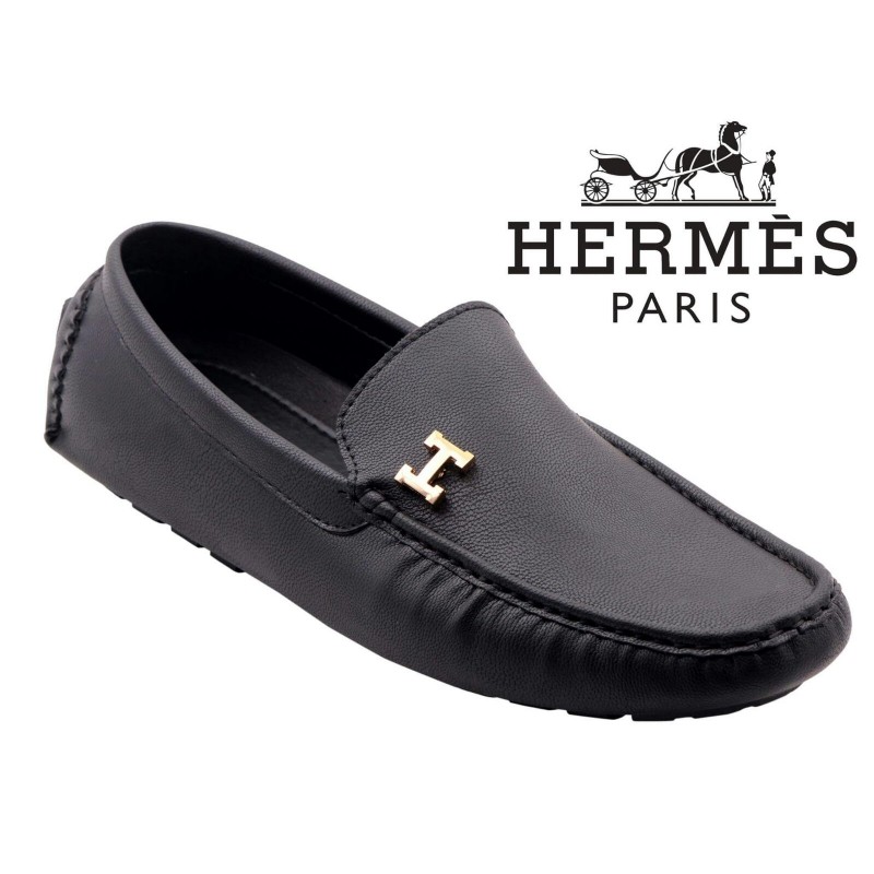 Hermes Paris Men Black Shoes H9