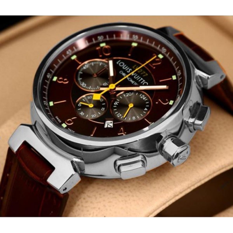 Louis Vuitton, Accessories, Louis Vuitton Louis Vuitton Tambour  Chronograph Q121 Mens Watch Date Brown