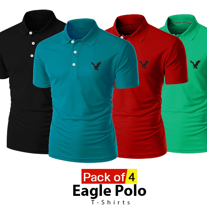 Men's Clothing : Pack of 4 Eagle Polo T-shirts